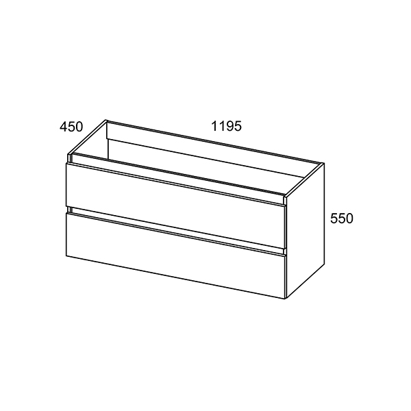 MEUBLE BOX 120 2T/2V SUSP CENIZA