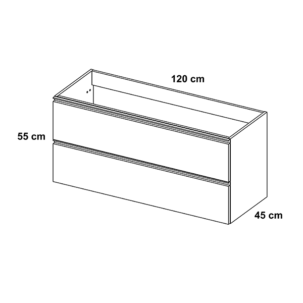 MEUBLE GRANADA 120 2T/2V SUSP COTTON- TIRADOR NEGRO