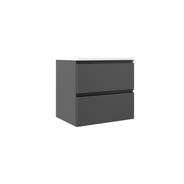 MEUBLE GRANADA 60 2T SUSP CENIZA- TIRADOR NEGRO
