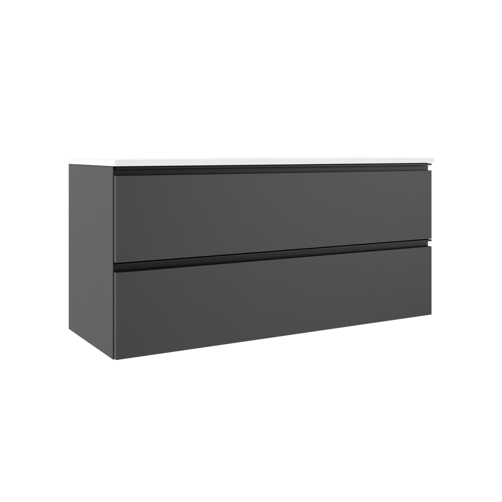 MEUBLE GRANADA 120 2T/2V SUSP CENIZA- TIRADOR NEGRO
