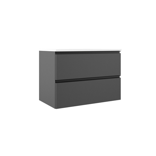 [VISO87521] MEUBLE GRANADA 80 2T SUSP CENIZA- TIRADOR NEGRO