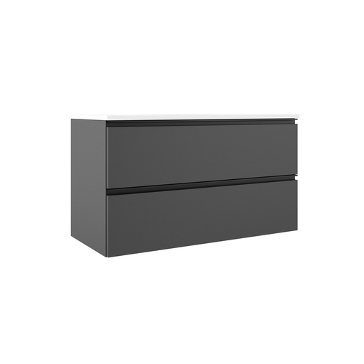 [VISO87527] MEUBLE GRANADA 100 2T SUSP CENIZA- TIRADOR NEGRO